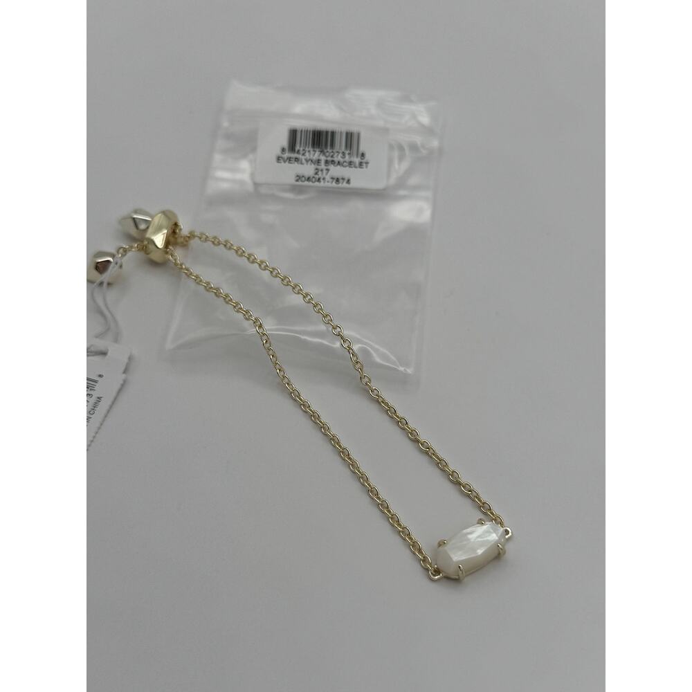 Kendra Scott Elaina Silver Adjustable Chain Bracelet in Ivory Pearl